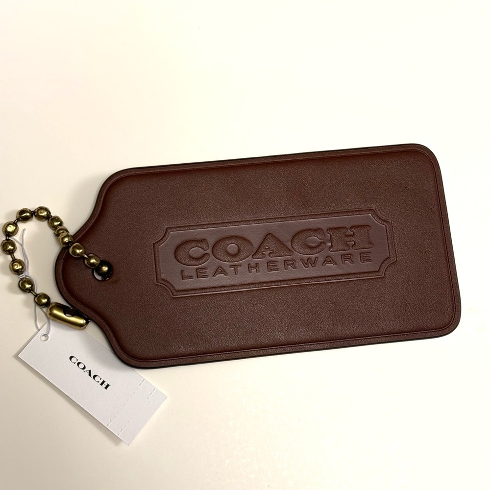 Coach Dark Brown XL Hangtag Bag Charm